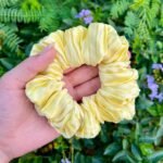 Yellow Pleated Scrunchie